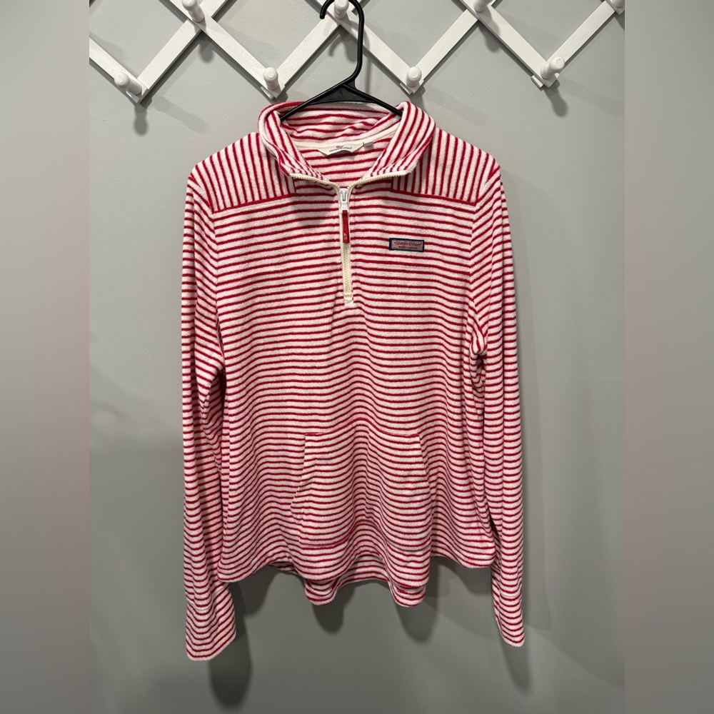 XL Vineyard Vines Red and White Striped Sweatshirt